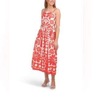 DALIA MACPHEE
Dropped Waist Floral Polka Dot Maxi Dress